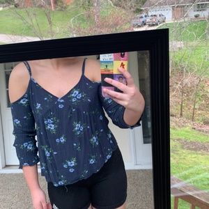 AEO cold shoulder floral top